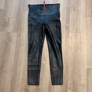 Spanks faux leather high waisted leggings